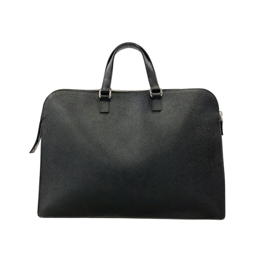 Prada Saffiano leather briefcase featuring front zip pockets - Picture 2 of 6